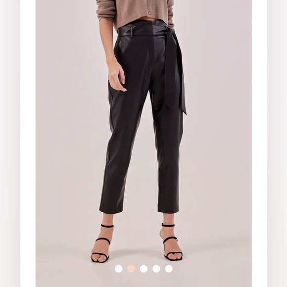 NWT Love, Bonito Black Mindi Pleather Peg Leg Trousers - Picture 3 of 8